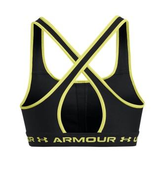 Reggiseno sportivo Under Armour Mid Crossback black yellow | Universotennis.it 2